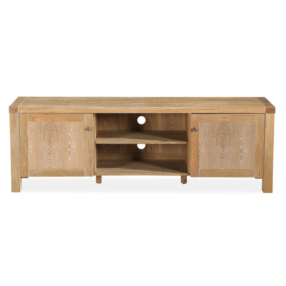 Woodland 140cm ETU Entertainment TV Unit Timber Wood 2 Door Natural - Cosy Abode