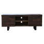 Rustica 160cm ETU Entertainment TV Unit Solid Pine Wood 2 Door Black - Cosy Abode