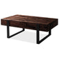 Rustica 120cm Coffee Table with Metal Leg Pine Wood Top Black - Cosy Abode