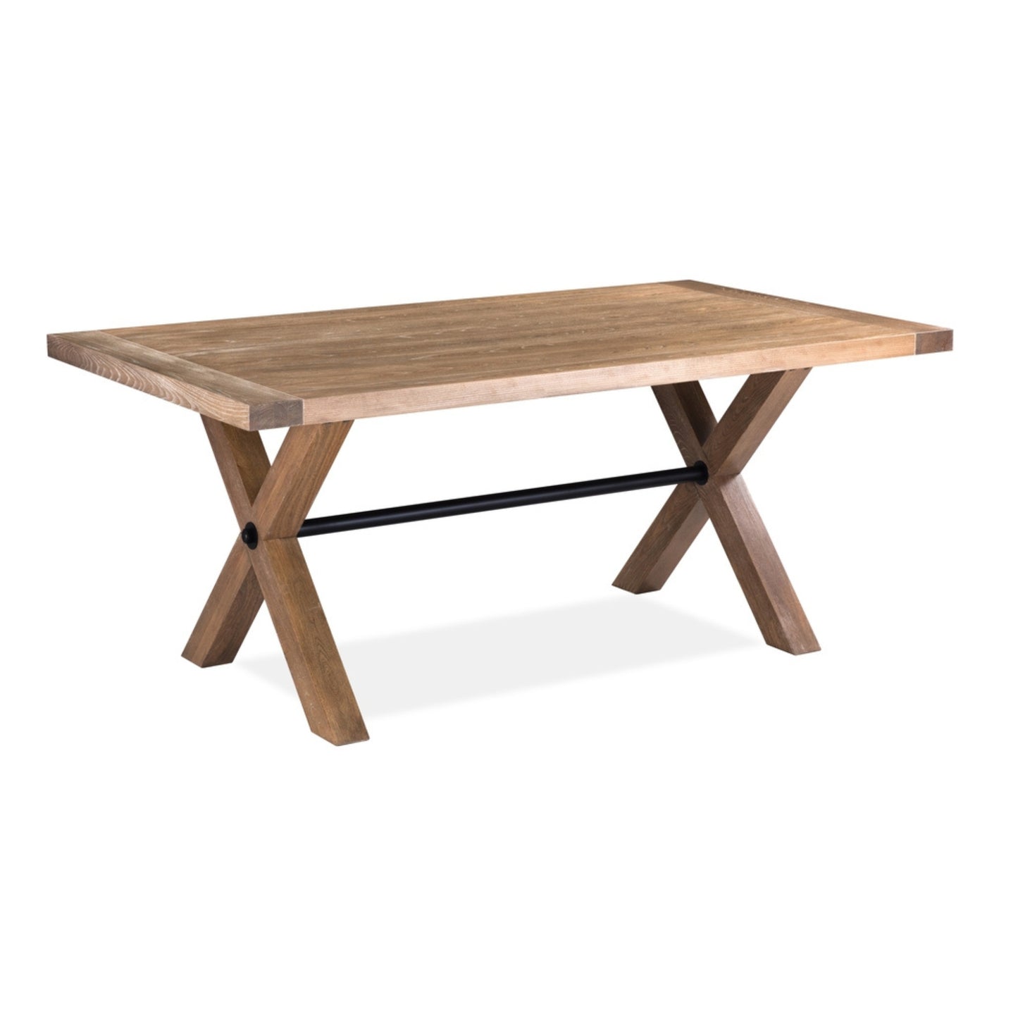 Woodland 7pc Set Dining Set 190cm Table Timber Wood 6 X-Back Chair Natural - Cosy Abode