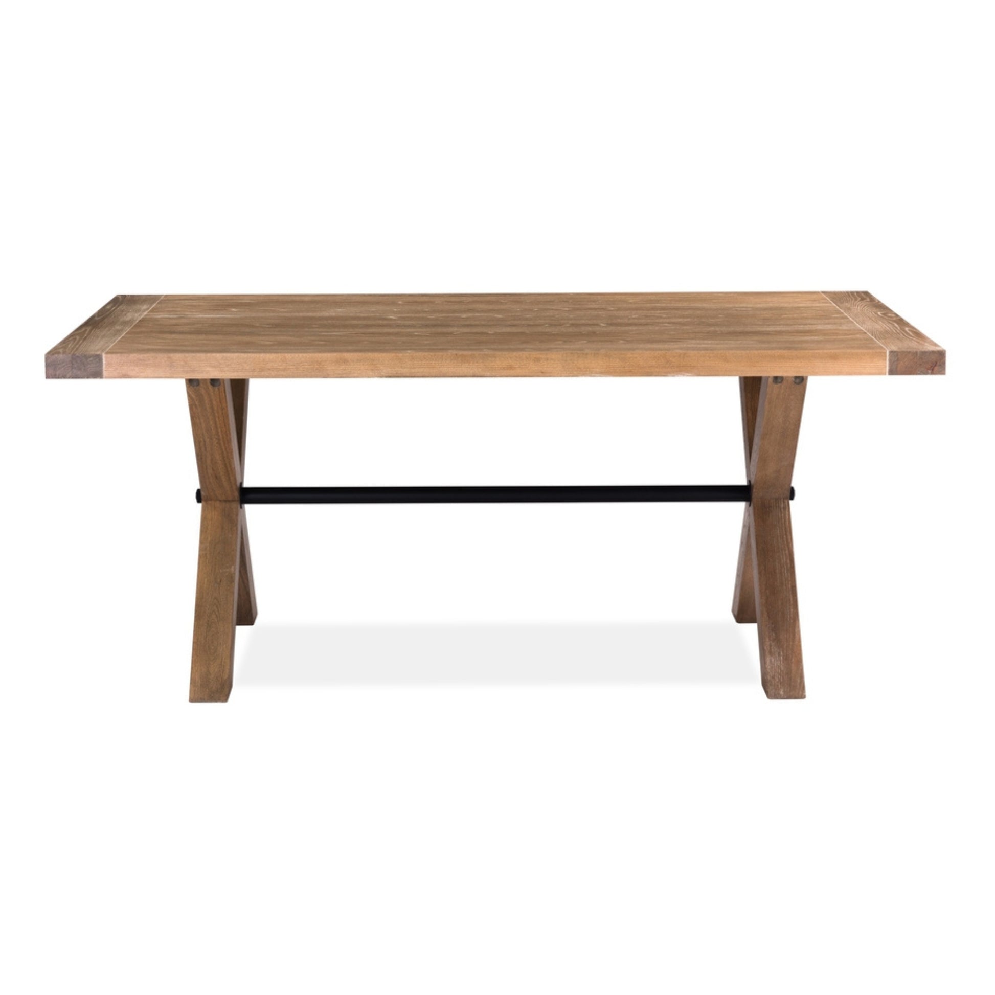 Woodland 7pc Set Dining Set 190cm Table Timber Wood 6 X-Back Chair Natural - Cosy Abode