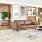 Chelsea 3 Seater Sofa Fabric Uplholstered Lounge Couch Dark Brown - Cosy Abode