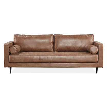 Chelsea 3.5 Seater Sofa Fabric Uplholstered Lounge Couch Dark Brown - Cosy Abode