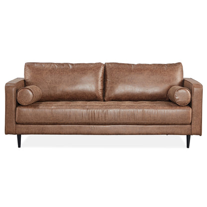 Chelsea 2 Seater Sofa Fabric Uplholstered Lounge Couch Dark Brown - Cosy Abode