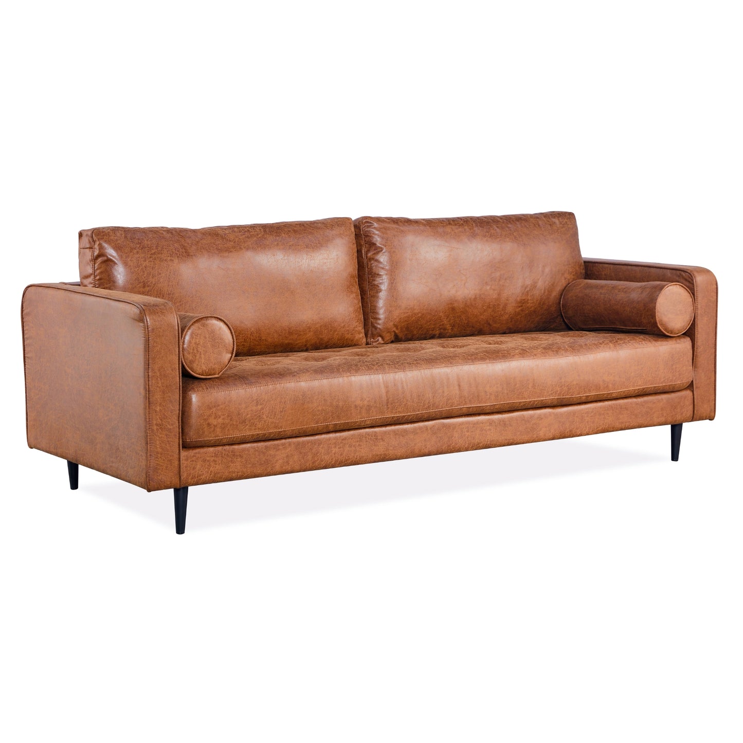 Chelsea 3.5 Seater Sofa Fabric Uplholstered Lounge Couch Light Brown - Cosy Abode