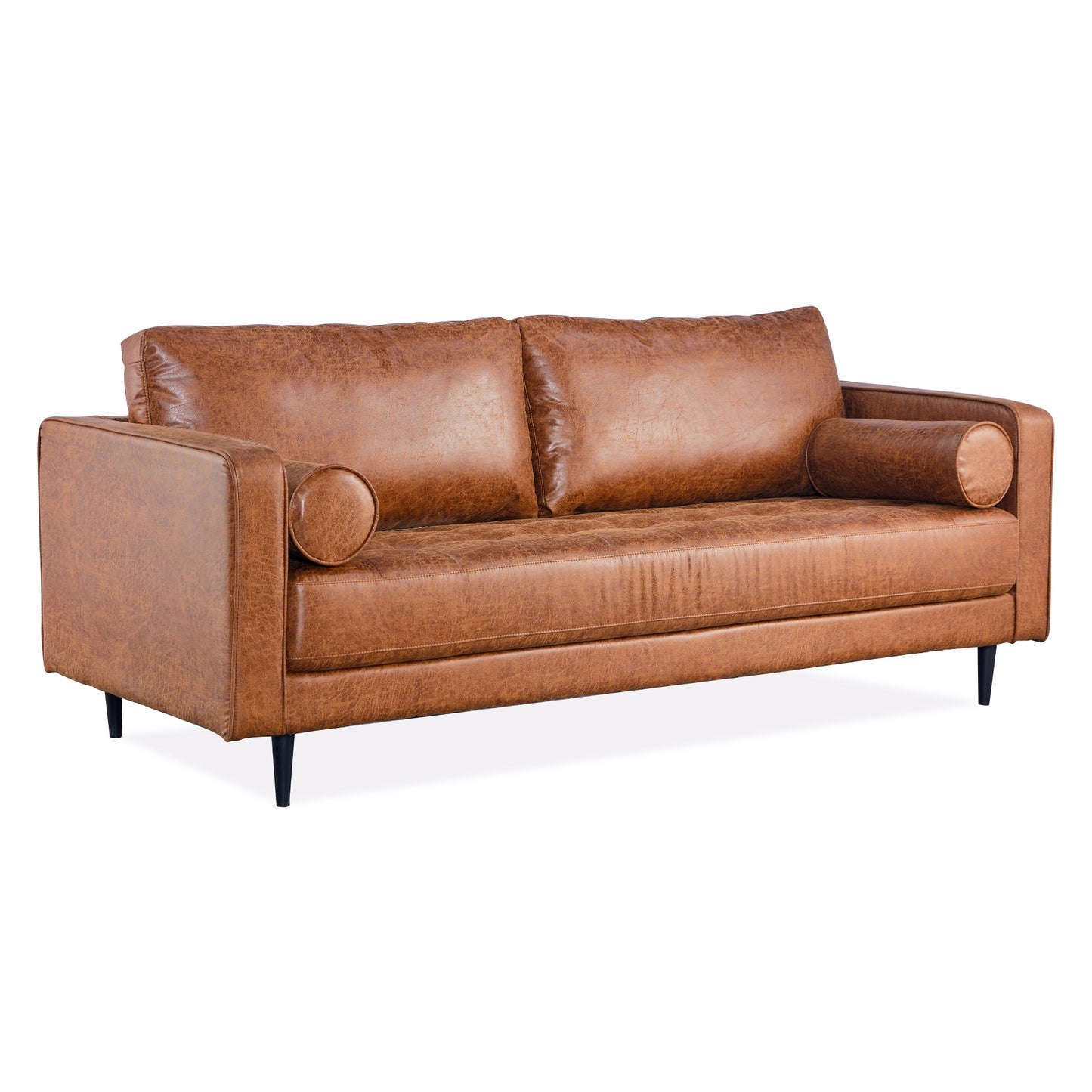Chelsea 2 Seater Sofa Fabric Uplholstered Lounge Couch Light Brown - Cosy Abode
