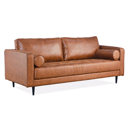 Chelsea 2 Seater Sofa Fabric Uplholstered Lounge Couch Light Brown - Cosy Abode