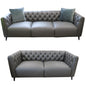 Luxe 2pc Genuine Forli Leather Sofa Set 2.5-3.5 Seater  Lounge Couch -Dark Grey - Cosy Abode