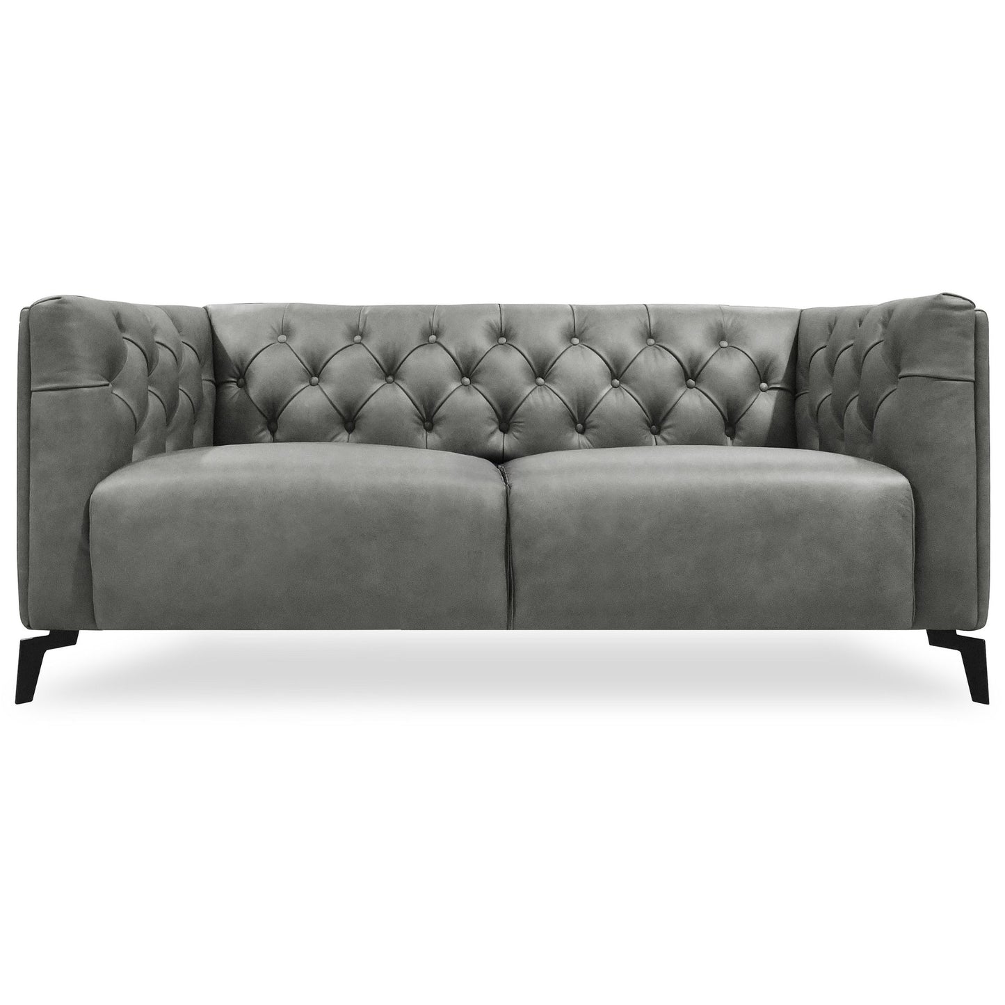 Luxe 2pc Genuine Forli Leather Sofa Set 2.5-3.5 Seater  Lounge Couch -Dark Grey - Cosy Abode