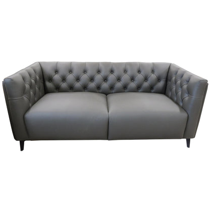 Luxe 2pc Genuine Forli Leather Sofa Set 2.5-3.5 Seater  Lounge Couch -Dark Grey - Cosy Abode