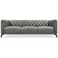 Luxe Genuine Forli Leather Sofa 3.5 Seater Upholstered Lounge Couch - Dark Grey - Cosy Abode