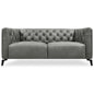 Luxe Genuine Forli Leather Sofa 2.5 Seater Upholstered Lounge Couch - Dark Grey - Cosy Abode