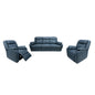 Bella 3+1+1 Seater Electric Recliner Genuine Leather Upholstered Lounge - Blue - Cosy Abode
