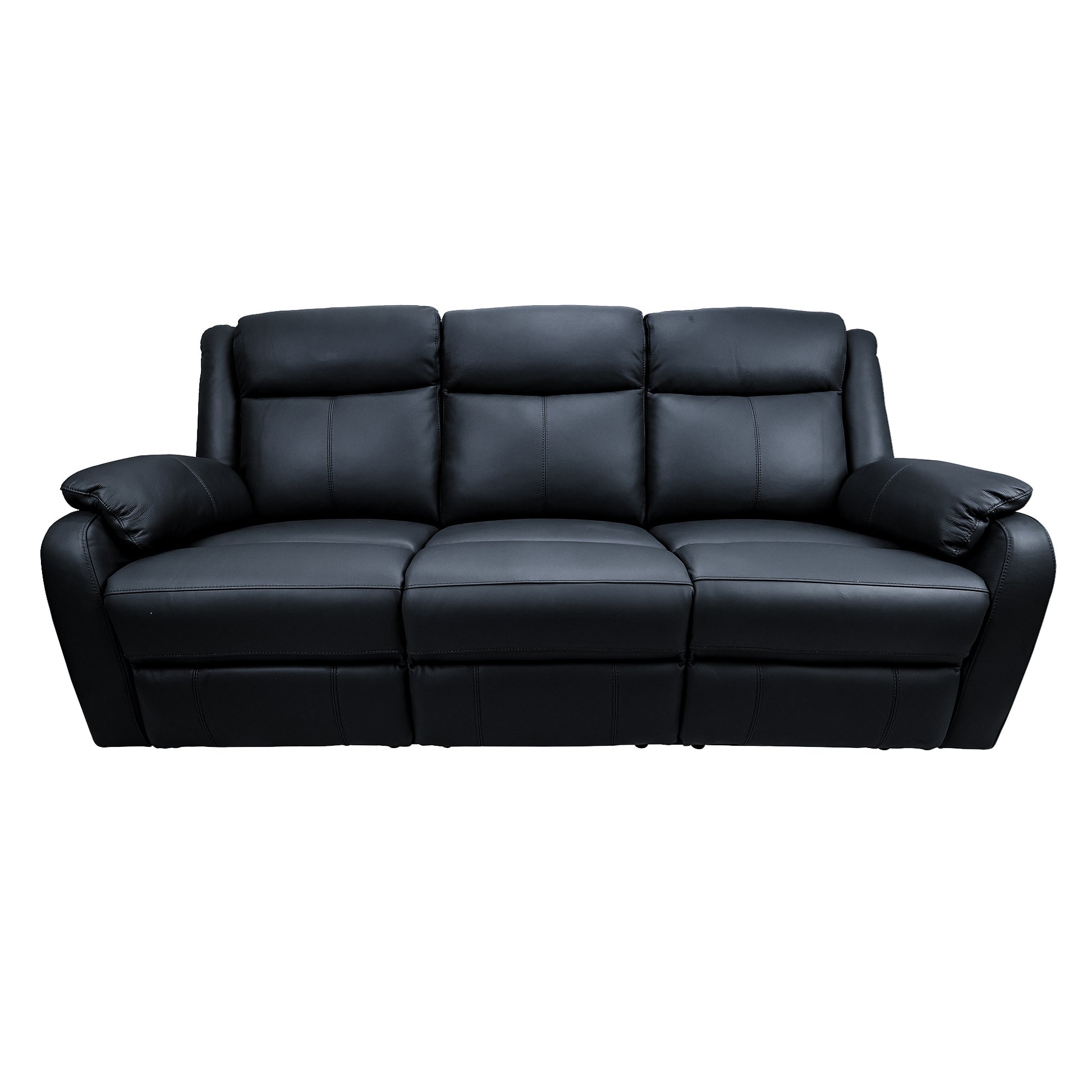 Bella 3+2+1 Seater Electric Recliner Genuine Leather Upholstered Lounge - Black - Cosy Abode