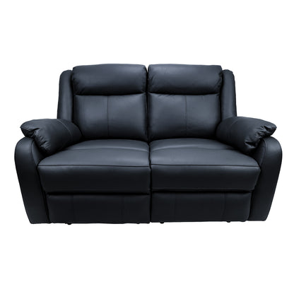 Bella 3+2+1 Seater Electric Recliner Genuine Leather Upholstered Lounge - Black - Cosy Abode