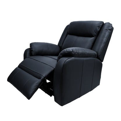 Bella 3+2+1 Seater Electric Recliner Genuine Leather Upholstered Lounge - Black - Cosy Abode