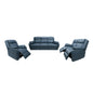 Bella 3+2+1 Seater Electric Recliner Genuine Leather Upholstered Lounge - Blue - Cosy Abode
