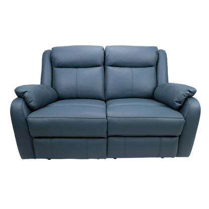 Bella 3+2+1 Seater Electric Recliner Genuine Leather Upholstered Lounge - Blue - Cosy Abode