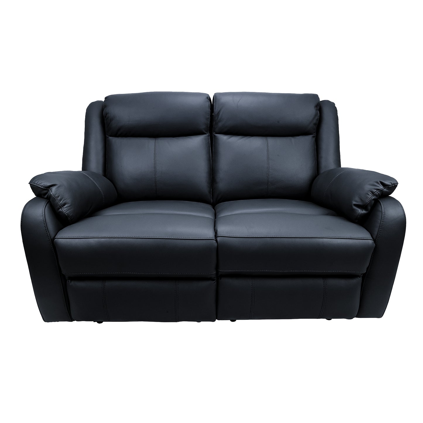 Bella 2 Seater Electric Recliner Genuine Leather Upholstered Lounge - Black - Cosy Abode