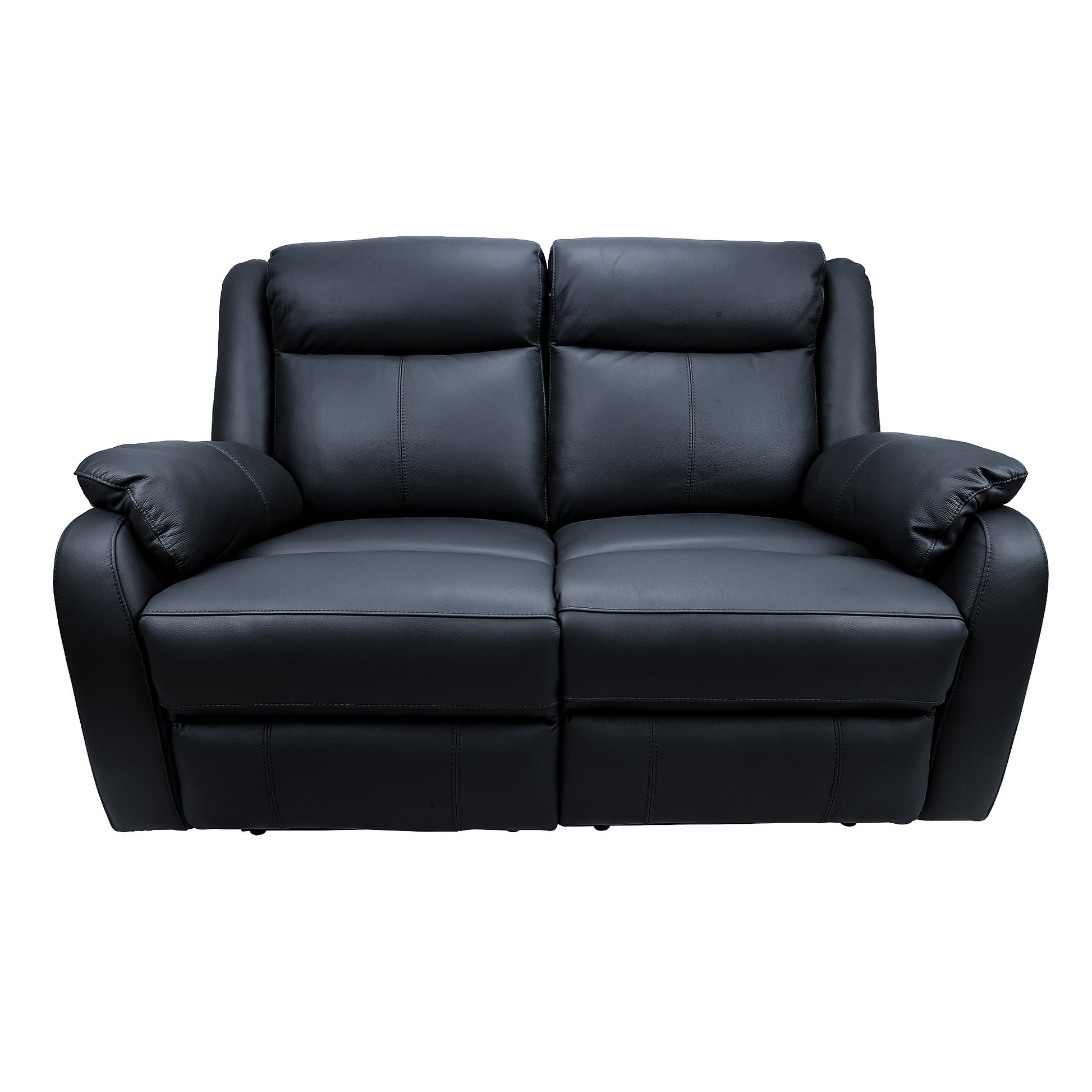 Bella 2 Seater Electric Recliner Genuine Leather Upholstered Lounge - Black - Cosy Abode