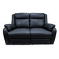 Bella 2 Seater Electric Recliner Genuine Leather Upholstered Lounge - Black - Cosy Abode