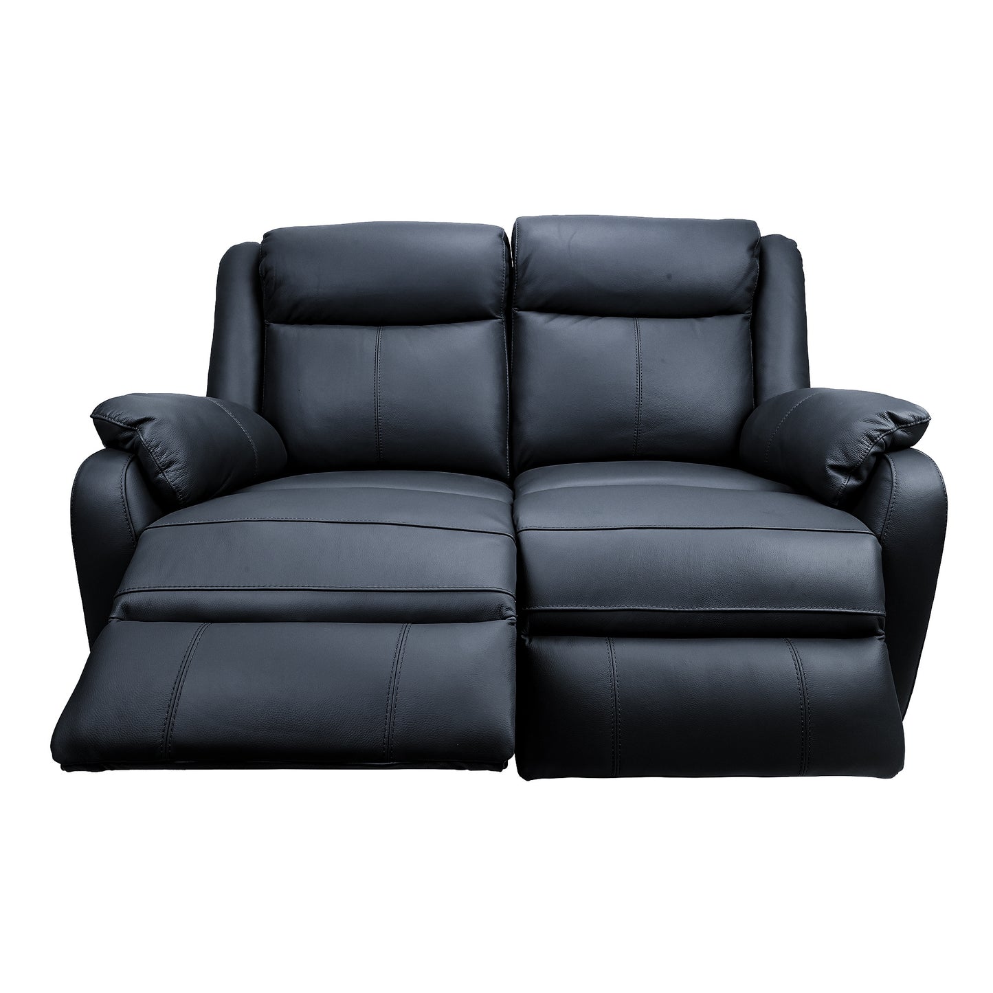 Bella 2 Seater Electric Recliner Genuine Leather Upholstered Lounge - Black - Cosy Abode