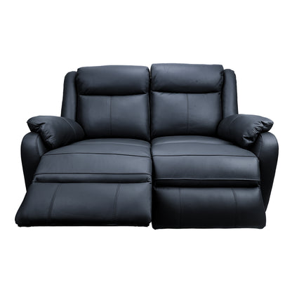 Bella 2 Seater Electric Recliner Genuine Leather Upholstered Lounge - Black - Cosy Abode