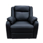 Bella 1 Seater Electric Recliner Genuine Leather Upholstered Lounge - Black - Cosy Abode