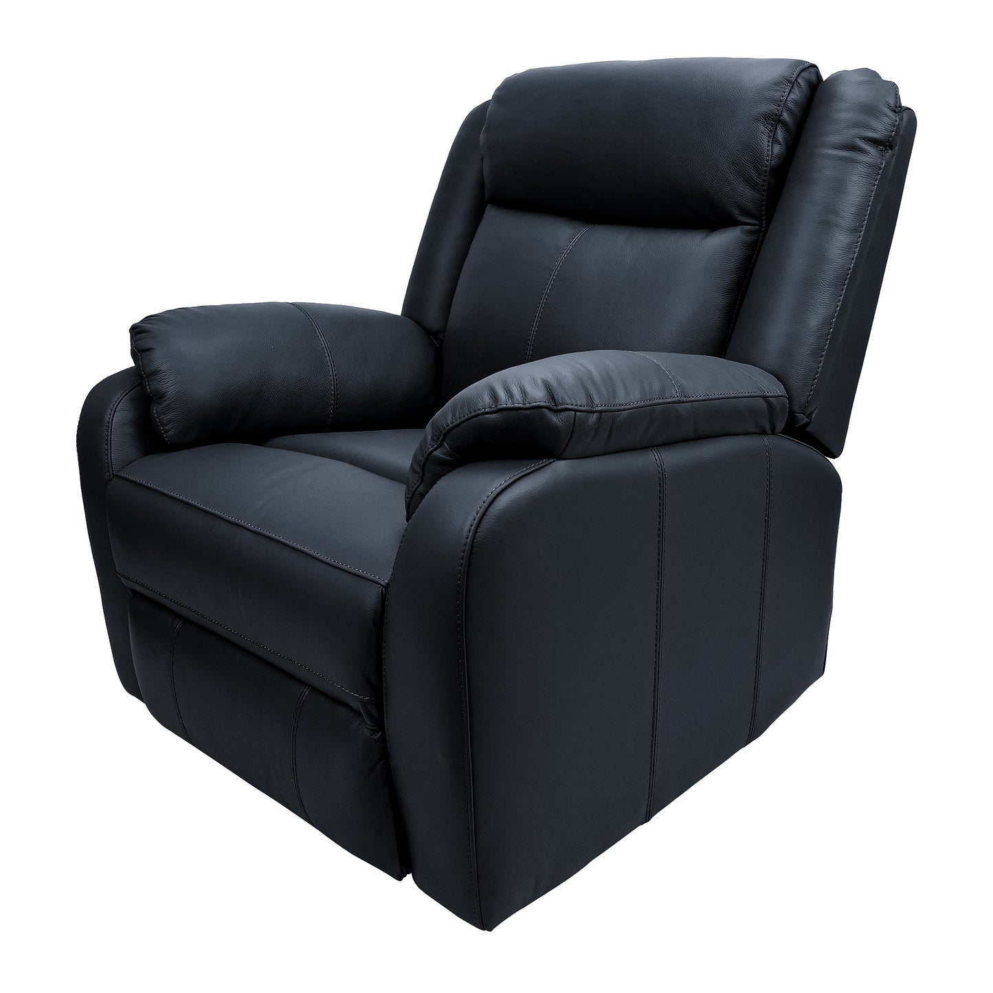 Bella 1 Seater Electric Recliner Genuine Leather Upholstered Lounge - Black - Cosy Abode