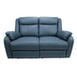 Bella 2 Seater Electric Recliner Genuine Leather Upholstered Lounge - Blue - Cosy Abode