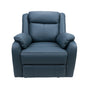 Bella 1 Seater Electric Recliner Genuine Leather Upholstered Lounge - Blue - Cosy Abode