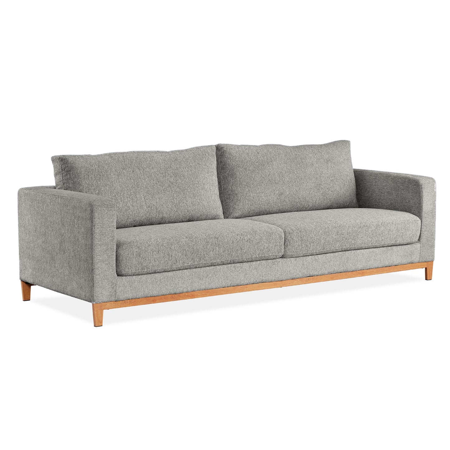Emily 3 Seater Sofa Fabric Uplholstered Lounge Couch Light Grey - Cosy Abode