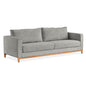 Emily 3 Seater Sofa Fabric Uplholstered Lounge Couch Light Grey - Cosy Abode