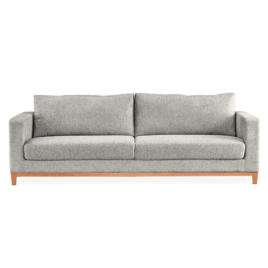 Emily 4 Seater Sofa Fabric Uplholstered Lounge Couch Light Grey - Cosy Abode