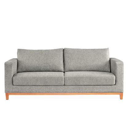 Emily 2 Seater Sofa Fabric Uplholstered Lounge Couch Light Grey - Cosy Abode