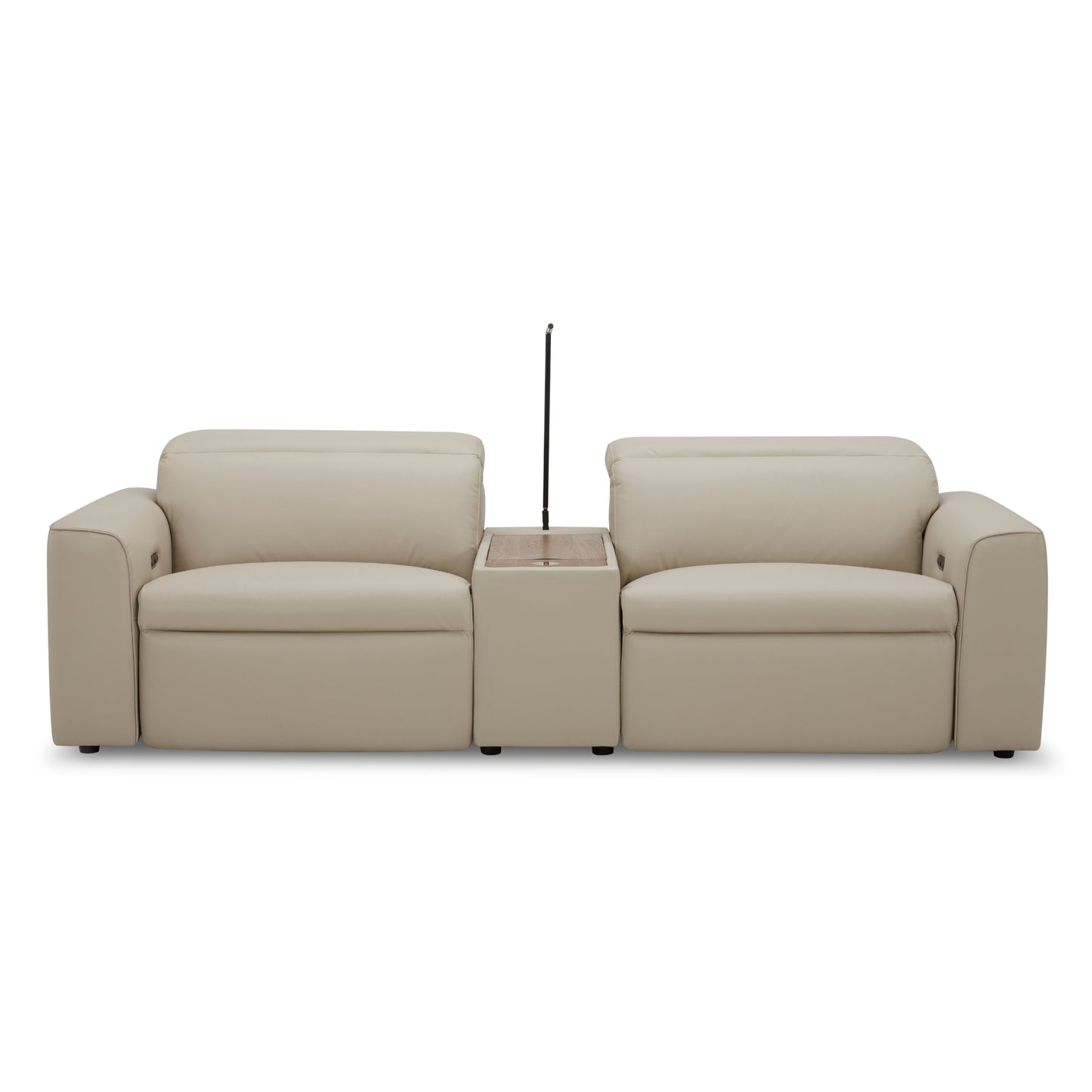 Hallie  2 Seater Genuine Leather Sofa Lounge Electric Powered Recliner Beige - Cosy Abode