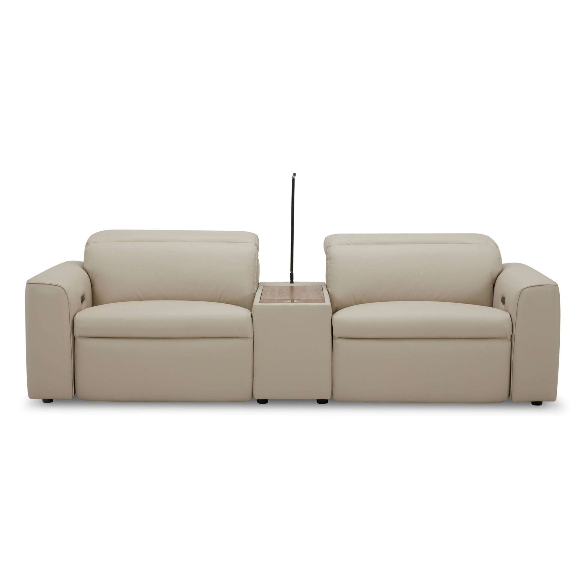 Hallie  2 Seater Genuine Leather Sofa Lounge Electric Powered Recliner Beige - Cosy Abode