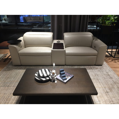 Hallie  2 Seater Genuine Leather Sofa Lounge Electric Powered Recliner Beige - Cosy Abode