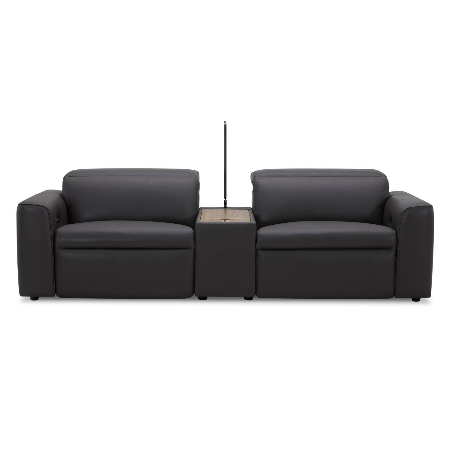 Hallie  2 Seater Genuine Leather Sofa Lounge Electric Powered Recliner Graphite - Cosy Abode