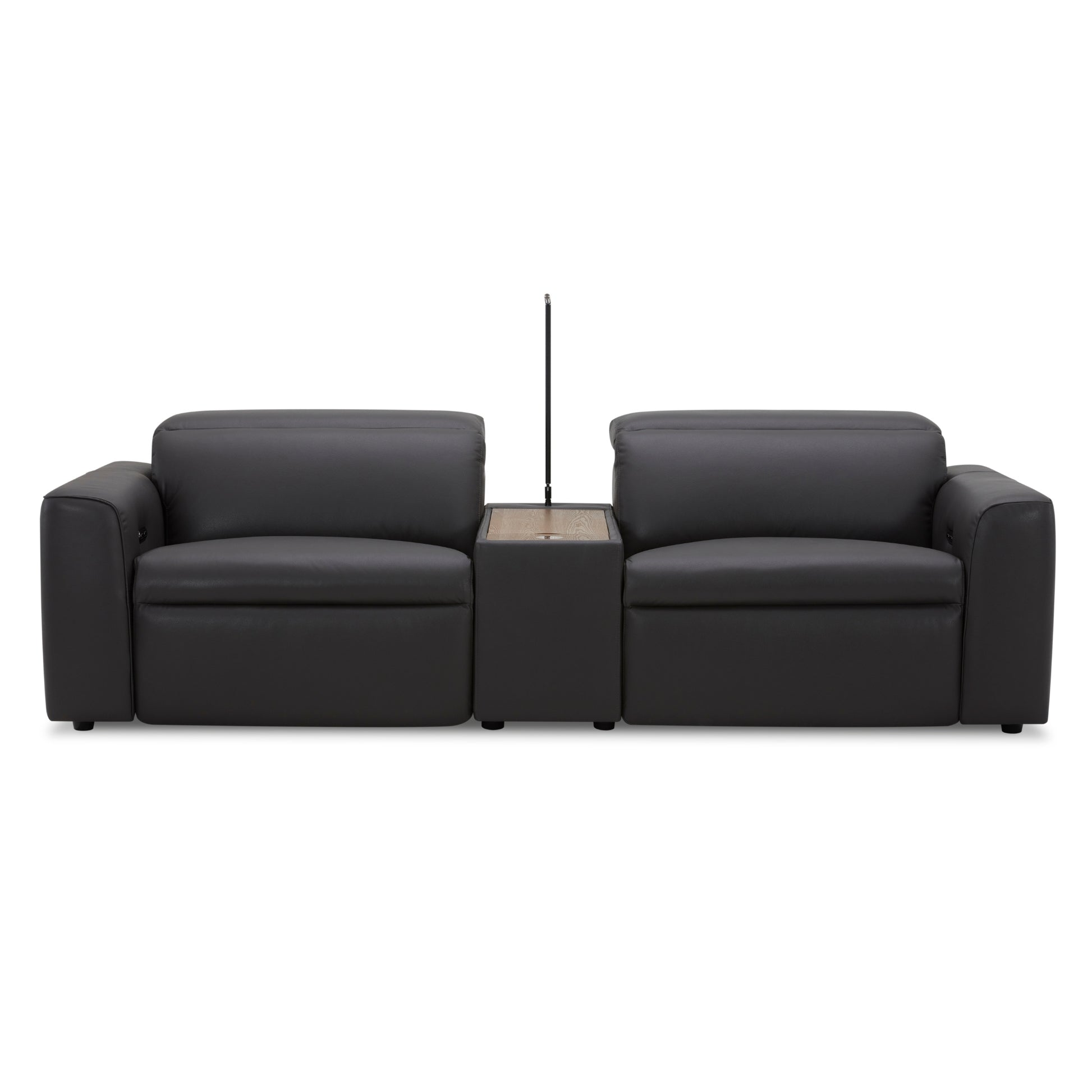 Hallie  2 Seater Genuine Leather Sofa Lounge Electric Powered Recliner Graphite - Cosy Abode