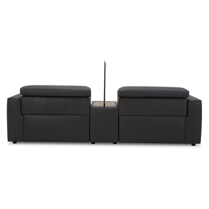 Hallie  2 Seater Genuine Leather Sofa Lounge Electric Powered Recliner Graphite - Cosy Abode