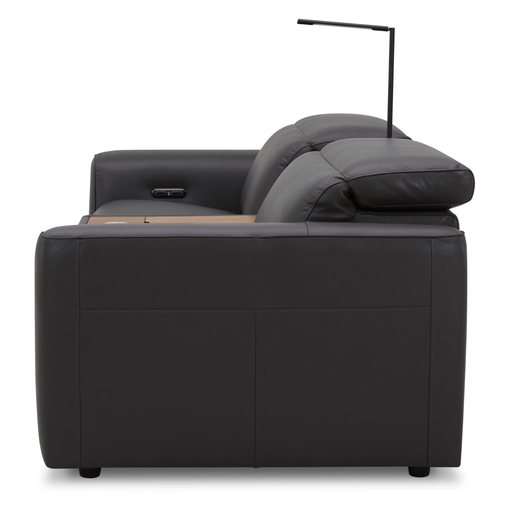 Hallie  2 Seater Genuine Leather Sofa Lounge Electric Powered Recliner Graphite - Cosy Abode