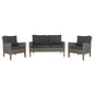 Byron 3pc Rattan Outdoor Sofa Set 2 Seater Wicker Lounge 2 Arm Chair - Cosy Abode
