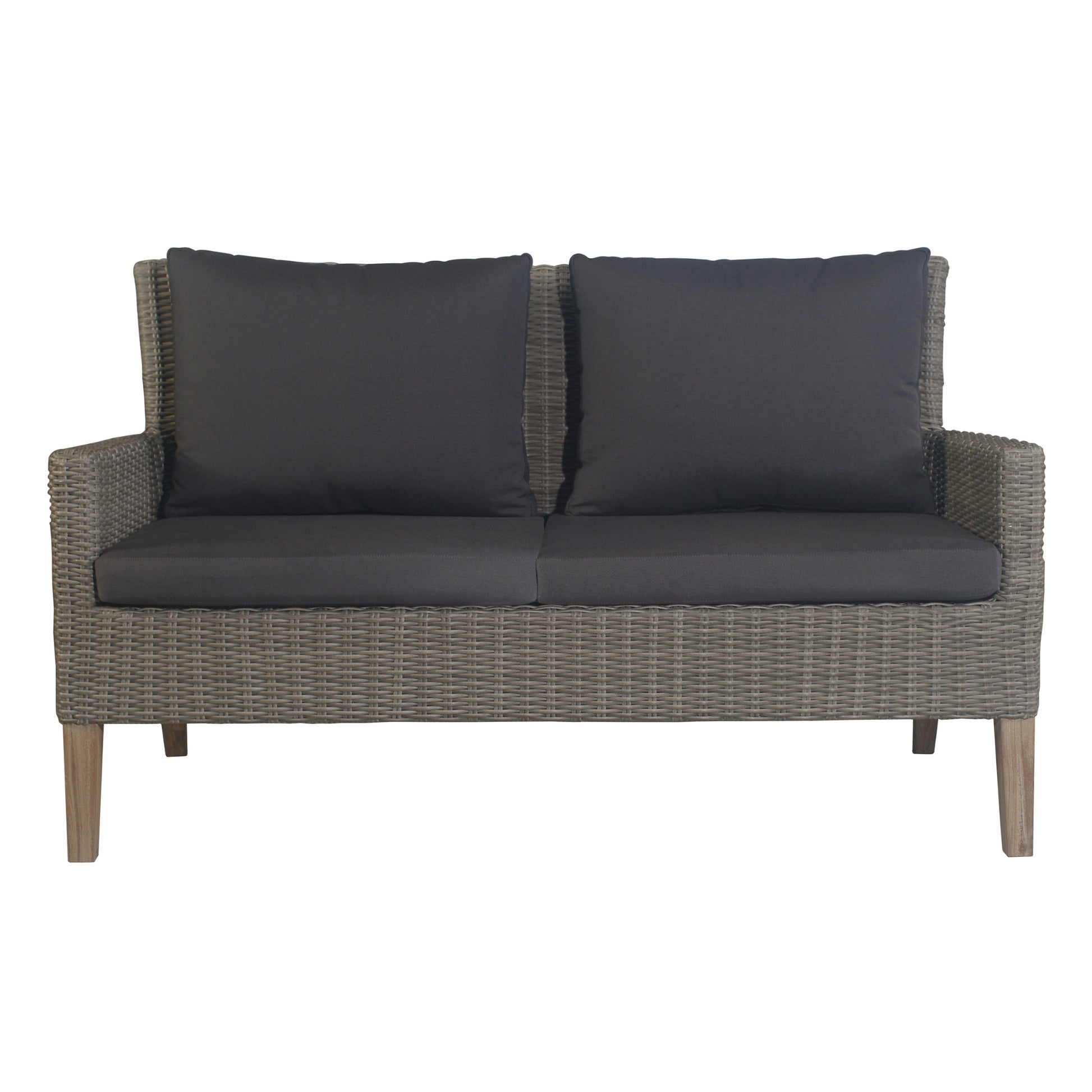 Byron 3pc Rattan Outdoor Sofa Set 2 Seater Wicker Lounge 2 Arm Chair - Cosy Abode