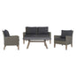 Byron 4pc Rattan Outdoor Sofa Set 2 Seater Wicker Lounge Grey Coffee Table - Cosy Abode
