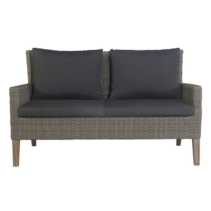 Byron 4pc Rattan Outdoor Sofa Set 2 Seater Wicker Lounge Grey Coffee Table - Cosy Abode