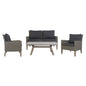 Byron 4pc Rattan Outdoor Sofa Set 2 Seater Wicker Lounge White Coffee Table - Cosy Abode
