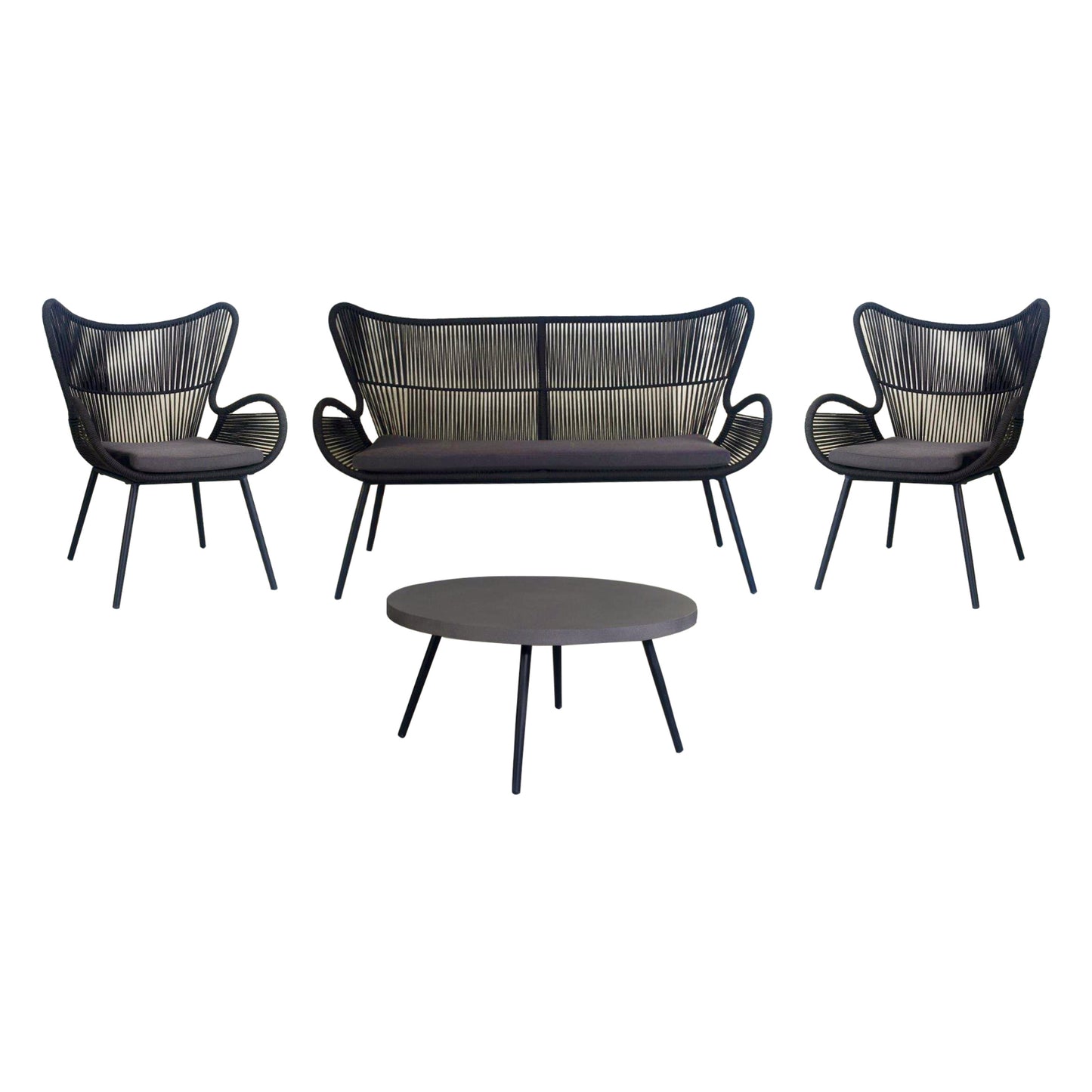 Cairns 4pc Outdoor Sofa Set with Cement Top Coffee Table - Cosy Abode