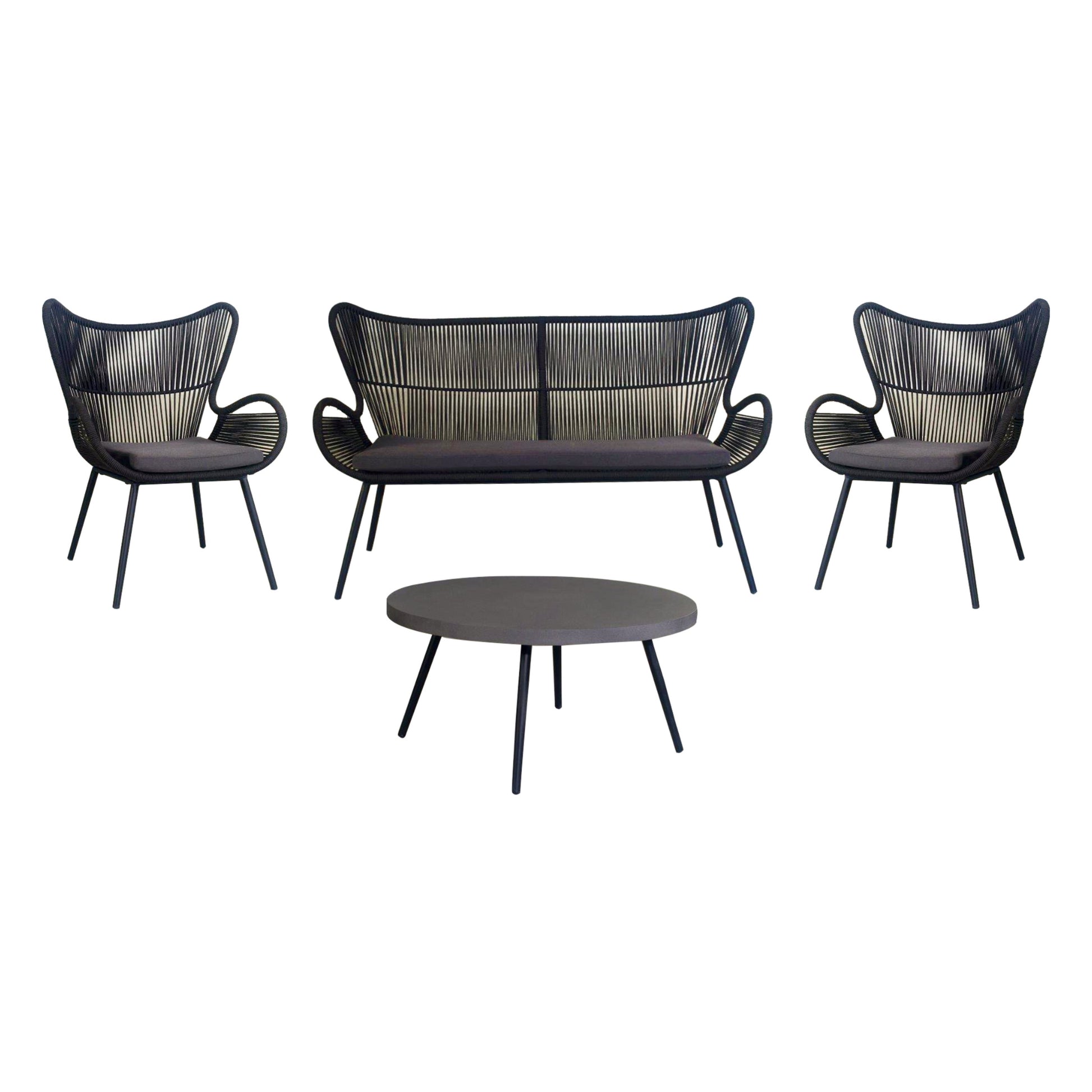 Cairns 4pc Outdoor Sofa Set with Cement Top Coffee Table - Cosy Abode