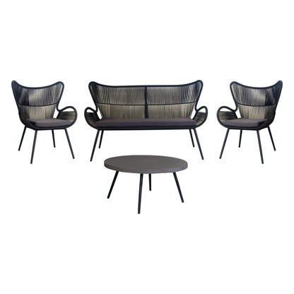 Cairns 4pc Outdoor Sofa Set with Cement Top Coffee Table - Cosy Abode